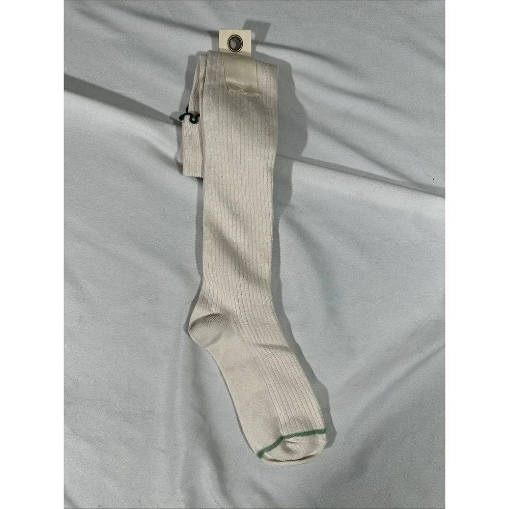 NEW Free People Womens Knee High‎ Ribbed Classic Ruffle Lettuce Trim Socks T2154